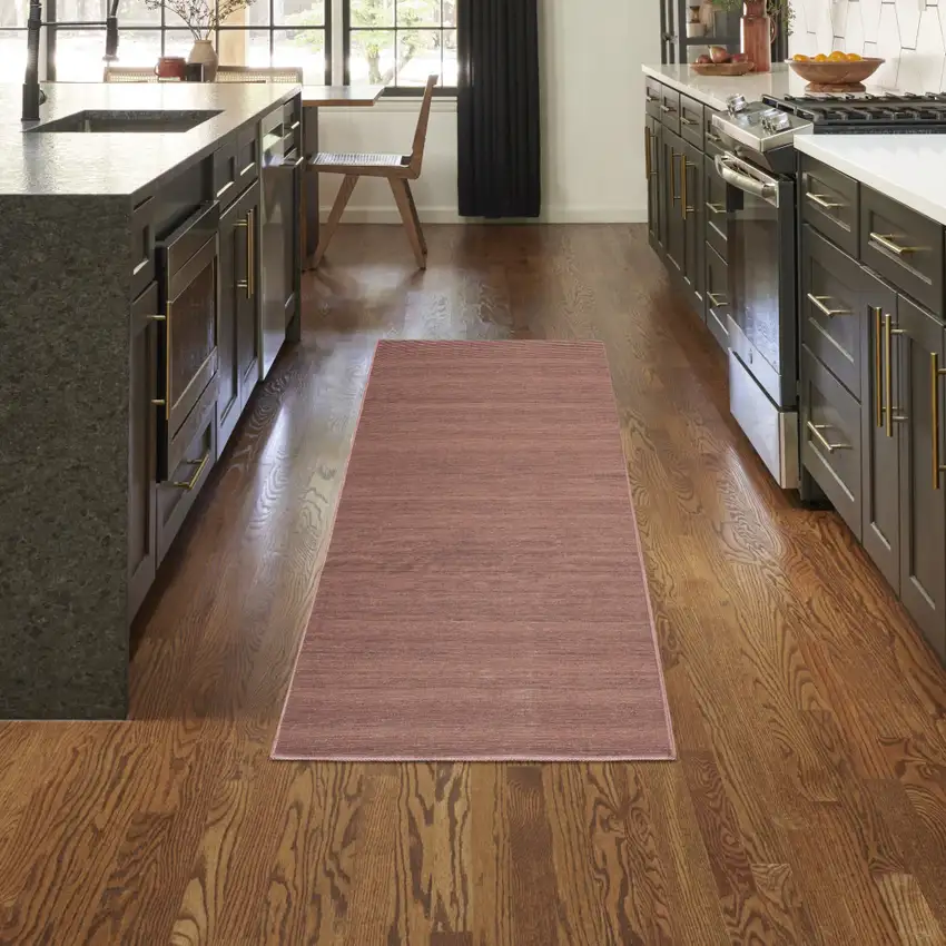 8' Brown Abstract Runner Rug Photo 5