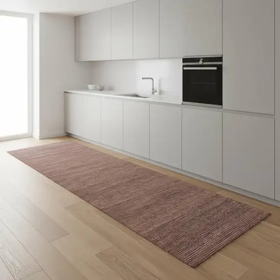 8' Brown Abstract Runner Rug Photo 1