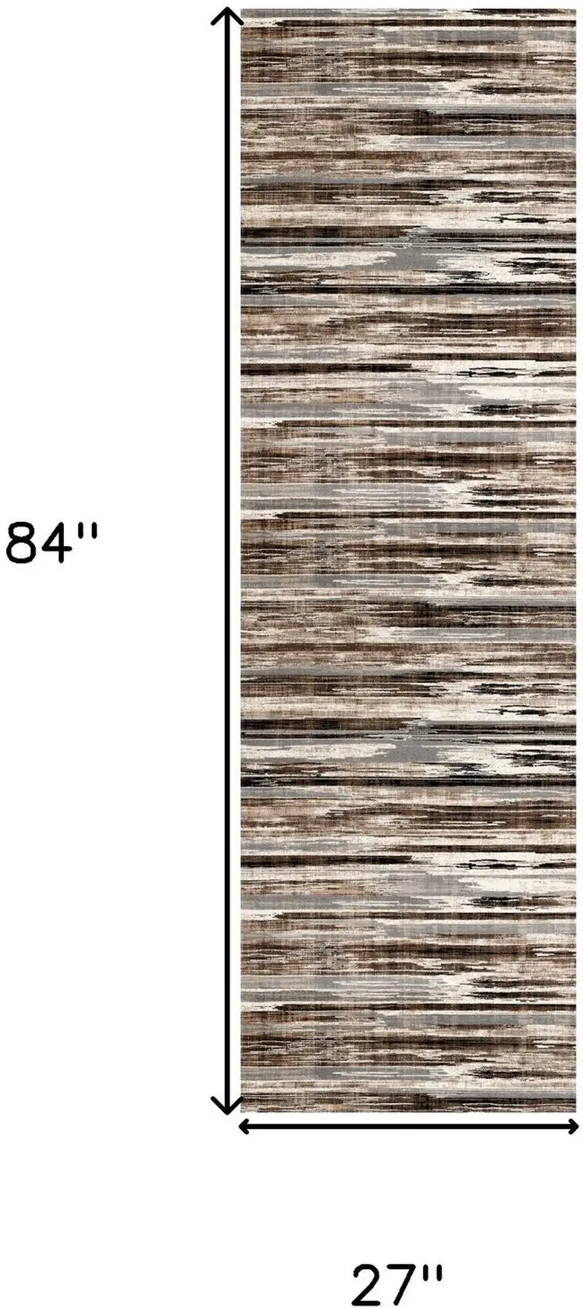 7' Brown And Beige Abstract Runner Rug Photo 3