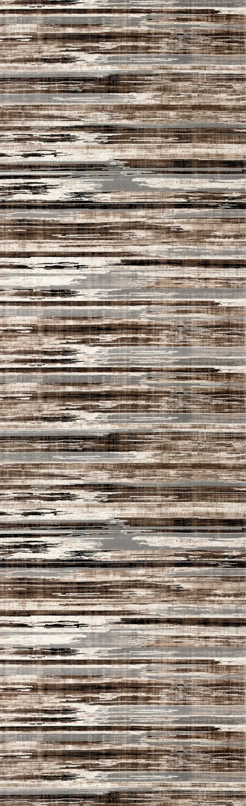 7' Brown And Beige Abstract Runner Rug Photo 4