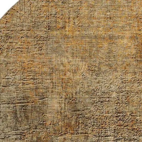 8' Brown And Beige Abstract Washable Round Rug With UV Protection Photo 3