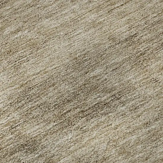 8' Brown And Beige Abstract Washable Round Rug With UV Protection Photo 9