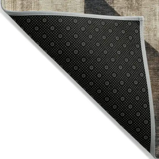 8' Brown And Beige Round Geometric Washable Indoor Outdoor Area Rug Photo 5