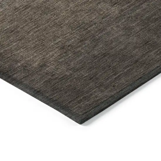 8' Brown And Beige Round Ombre Washable Indoor Outdoor Area Rug Photo 8