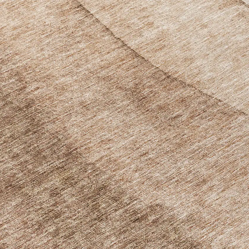 8' Brown And Beige Round Ombre Washable Indoor Outdoor Area Rug Photo 9