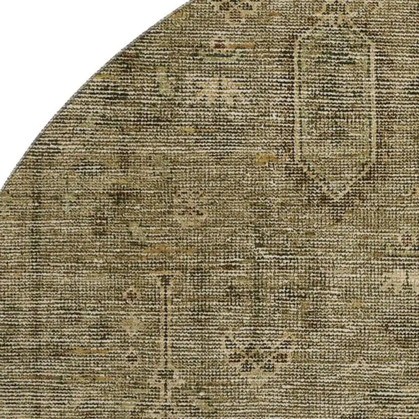 8' Brown And Beige Southwestern Washable Round Rug With UV Protection Photo 3