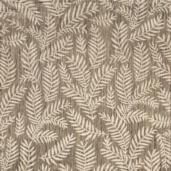 4' Brown And Beige Square Floral Indoor Outdoor Area Rug Photo 1