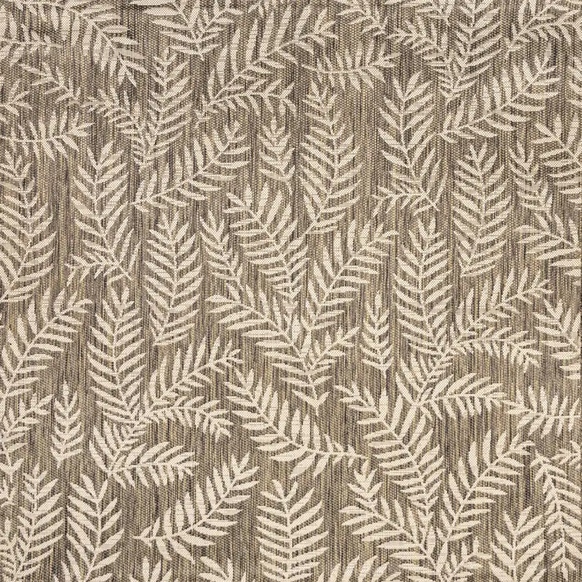 4' Brown And Beige Square Floral Indoor Outdoor Area Rug Photo 1