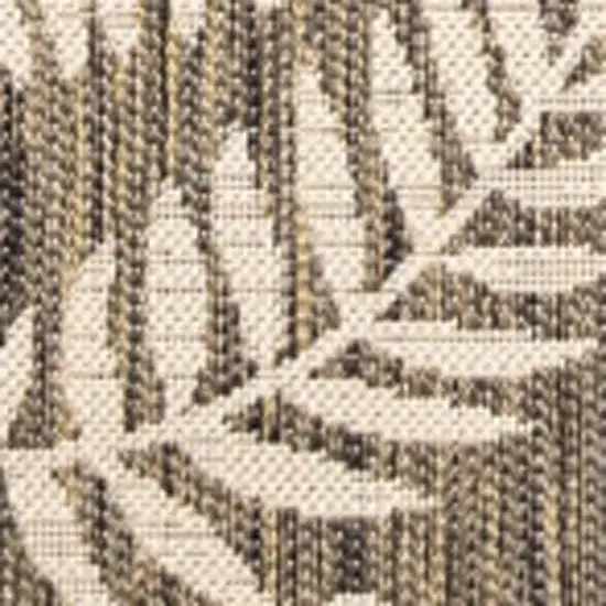 8' Brown And Beige Square Floral Indoor Outdoor Area Rug Photo 2