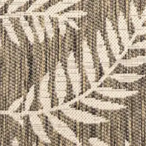 Photo of 9' Brown And Beige Square Floral Indoor Outdoor Area Rug