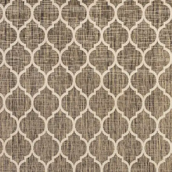 3' Brown And Beige Square Geometric Indoor Outdoor Area Rug Photo 2
