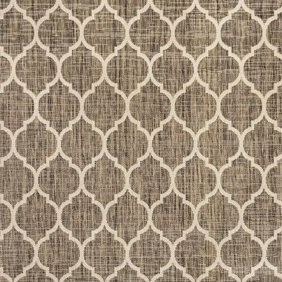 6' Brown And Beige Square Geometric Indoor Outdoor Area Rug Photo 2