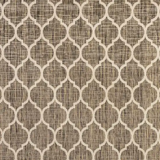 8' Brown And Beige Square Geometric Indoor Outdoor Area Rug Photo 2