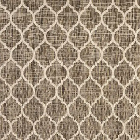 9' Brown And Beige Square Geometric Indoor Outdoor Area Rug Photo 2