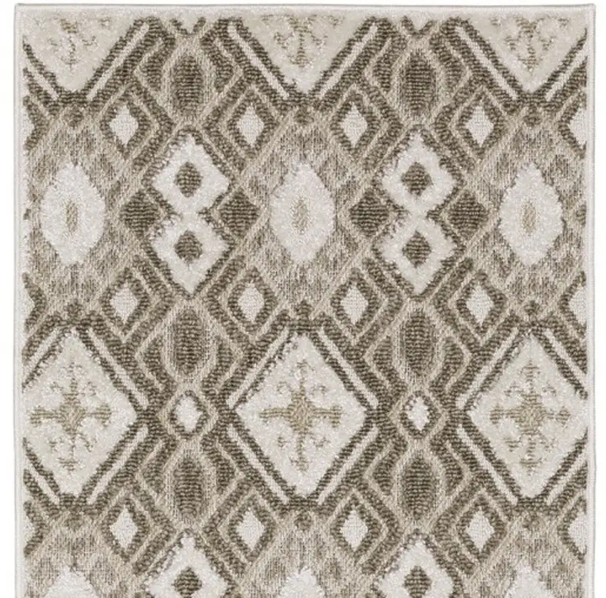 8' Brown And Beige Tribal Runner Rug Photo 4