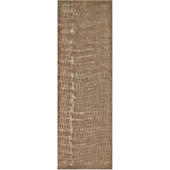 8' Brown And Black Abstract Hand Knotted Area Rug Photo 2