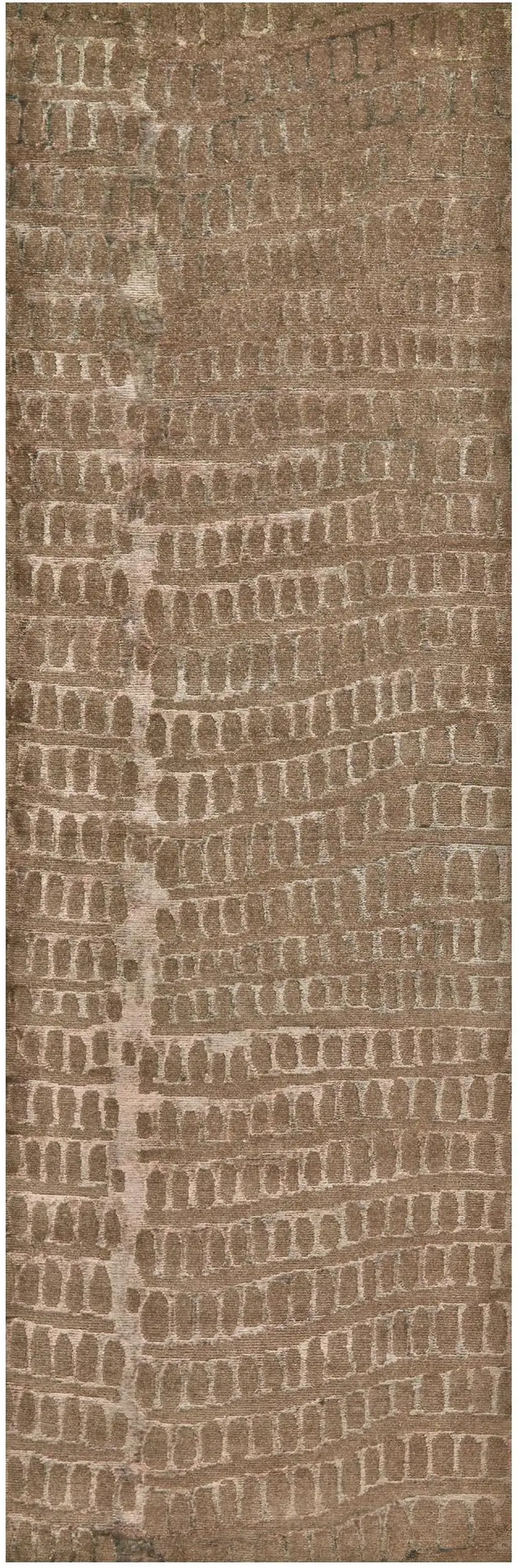 8' Brown And Black Abstract Hand Knotted Area Rug Photo 2