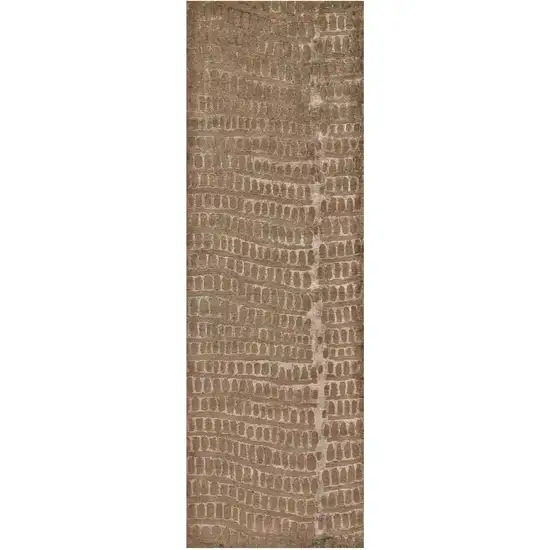 8' Brown And Black Abstract Hand Knotted Area Rug Photo 4