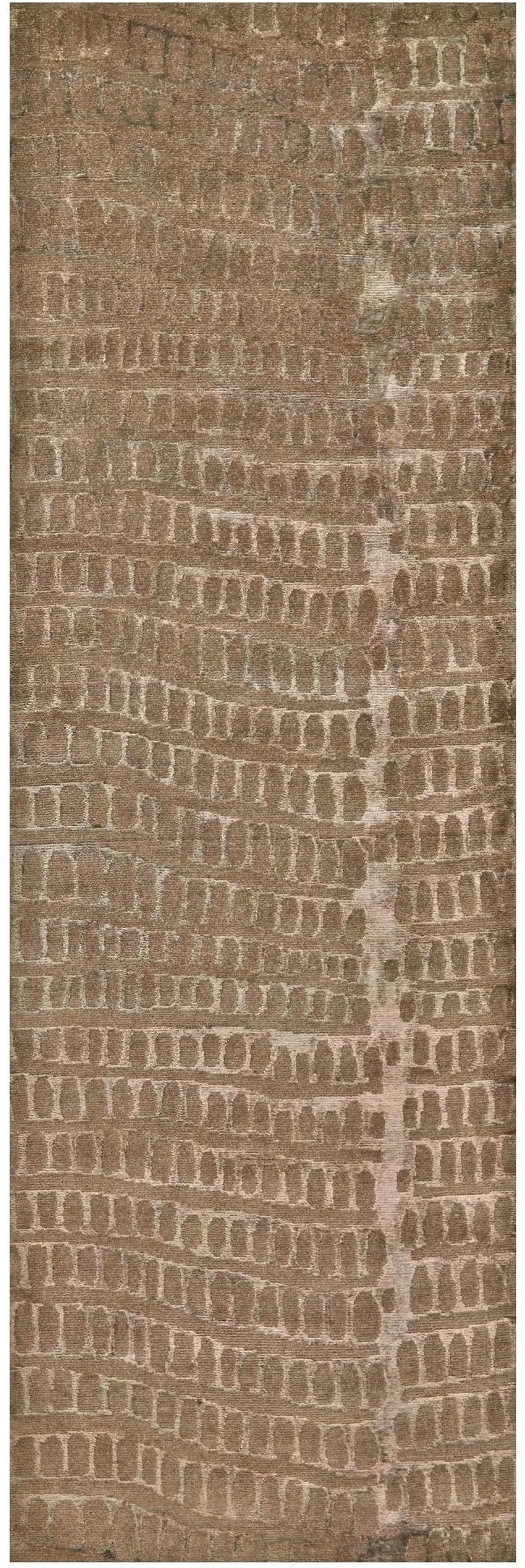 8' Brown And Black Abstract Hand Knotted Area Rug Photo 4