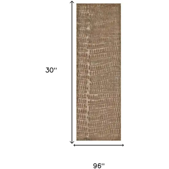 8' Brown And Black Abstract Hand Knotted Area Rug Photo 5