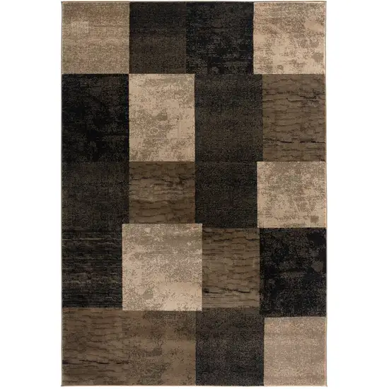3' Brown And Black Southwestern Square Rug Photo 2
