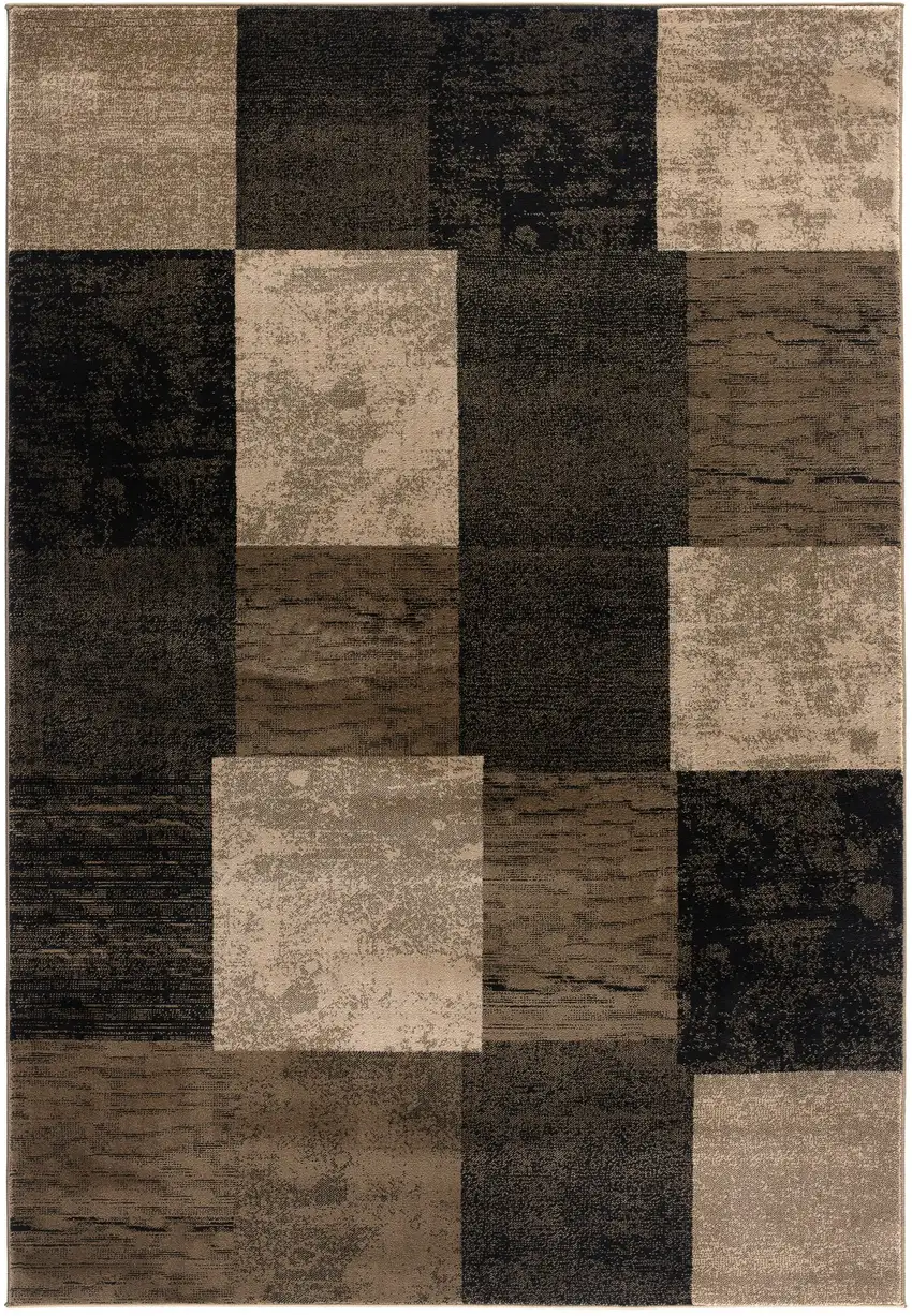 3' Brown And Black Southwestern Square Rug Photo 2