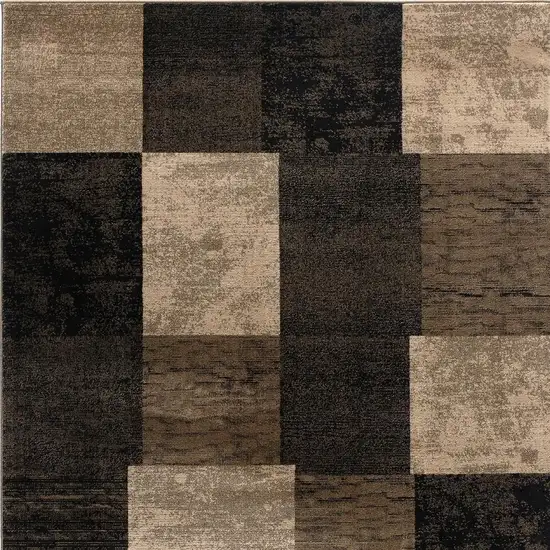 3' Brown And Black Southwestern Square Rug Photo 4