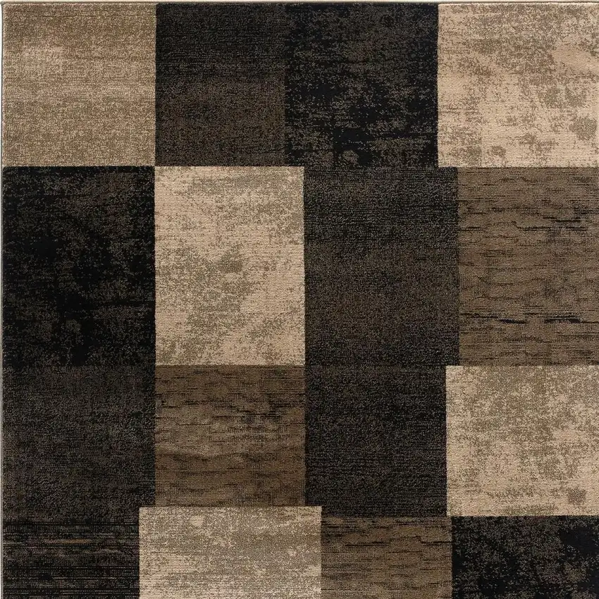 3' Brown And Black Southwestern Square Rug Photo 4