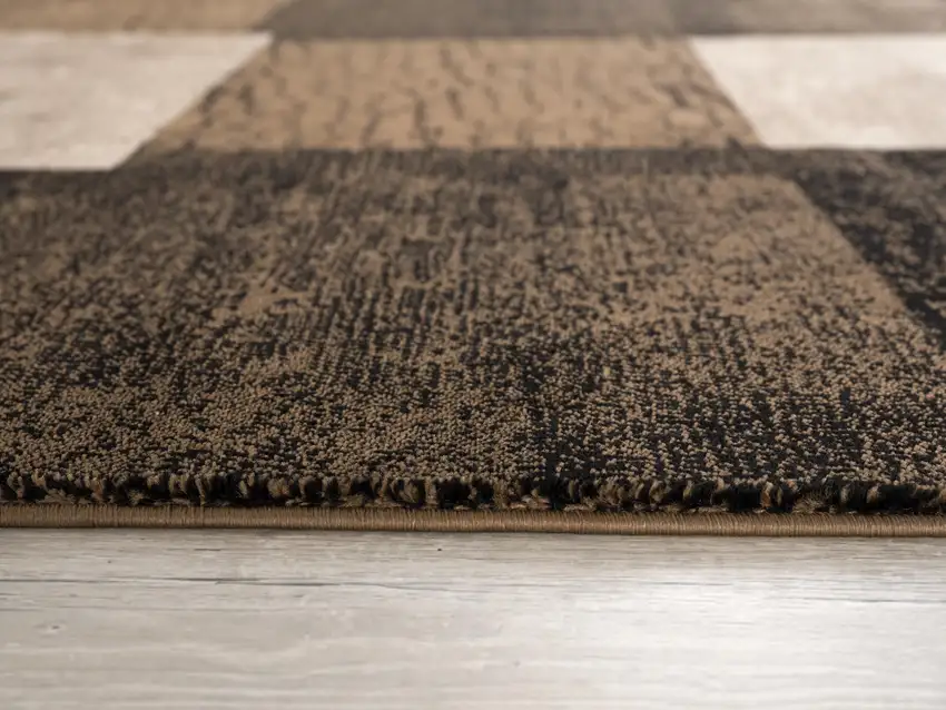 3' Brown And Black Southwestern Square Rug Photo 8