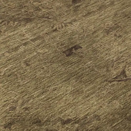 8' Brown And Coffee Medallion Washable Round Rug With UV Protection Photo 8