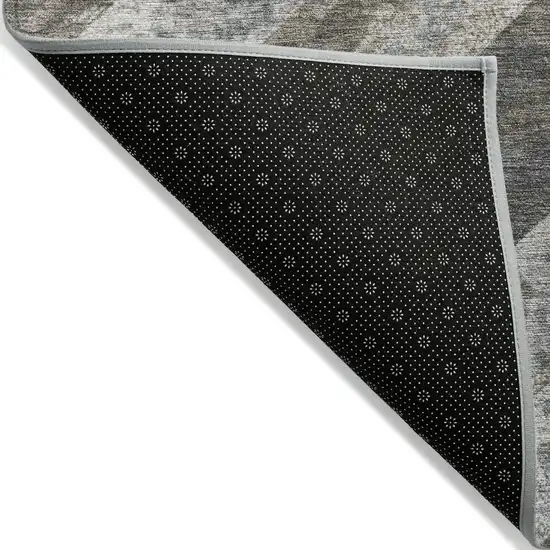 8' Brown And Gray Round Geometric Washable Indoor Outdoor Area Rug Photo 7