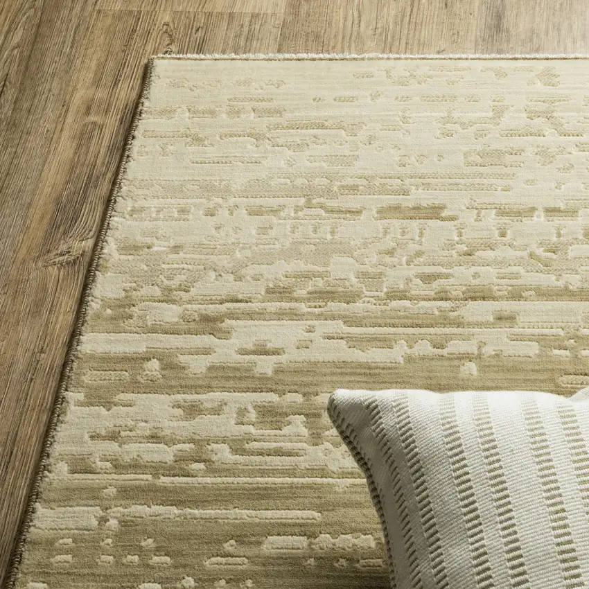 8' Brown And Green Abstract Runner Rug Photo 9