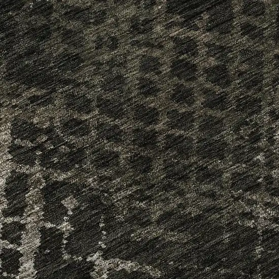 8' Brown And Ivory Abstract Geometric Washable Round Rug With UV Protection Photo 9