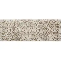 Photo of 8' Brown And Ivory Abstract Stain Resistant Runner Rug