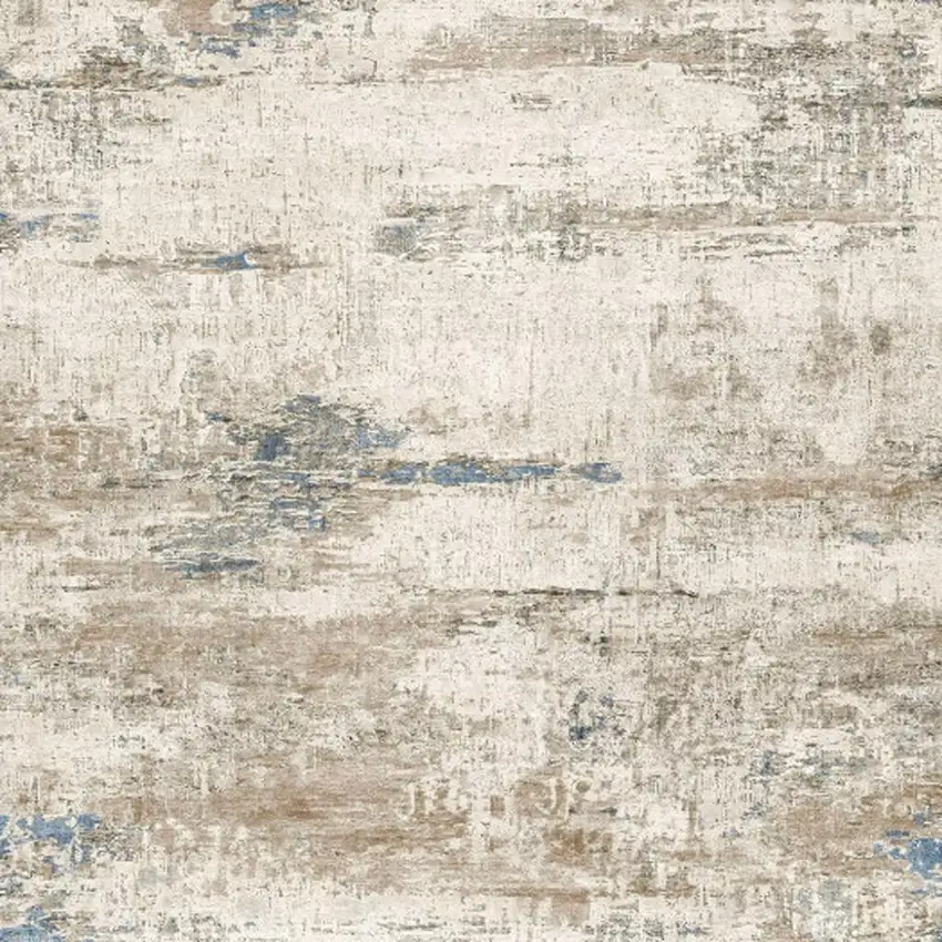 Blue Brown And Ivory Abstract Washable Area Rug Photo 4