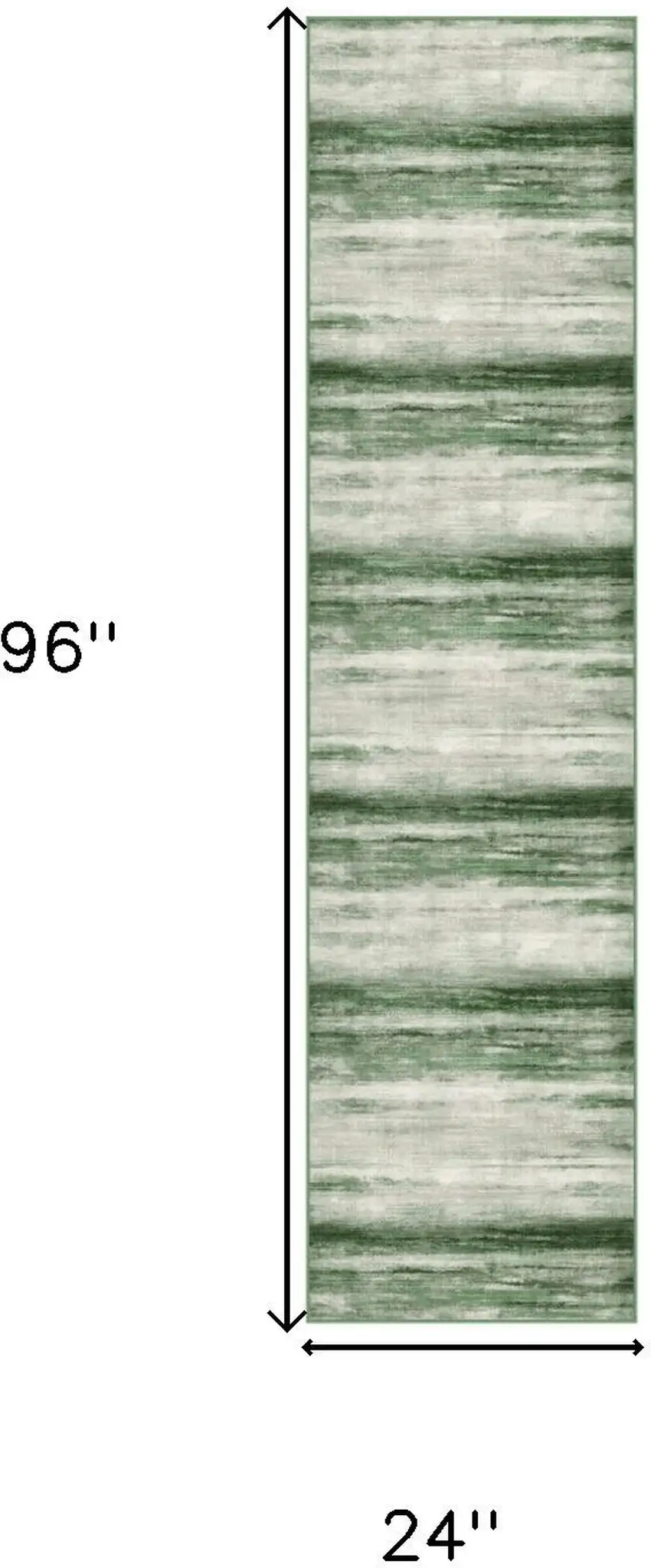 8' Green And Ivory Abstract Washable Runner Rug Photo 8