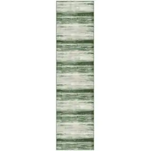 Photo of 8' Brown And Ivory Abstract Washable Area Rug