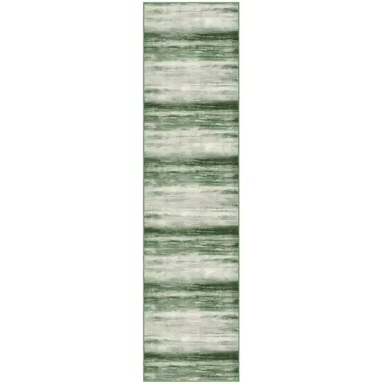 8' Brown And Ivory Abstract Washable Area Rug Photo 1