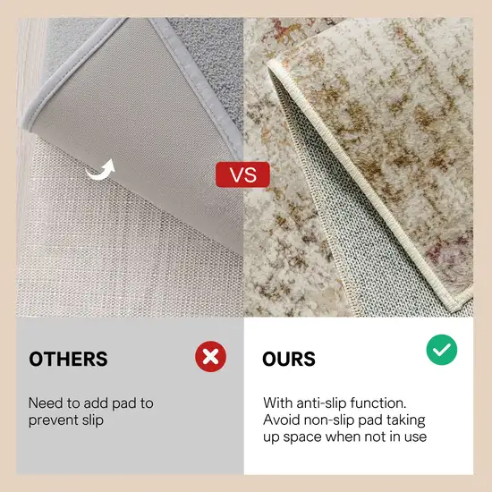 8' Brown And Ivory Abstract Washable Runner Rug Photo 9