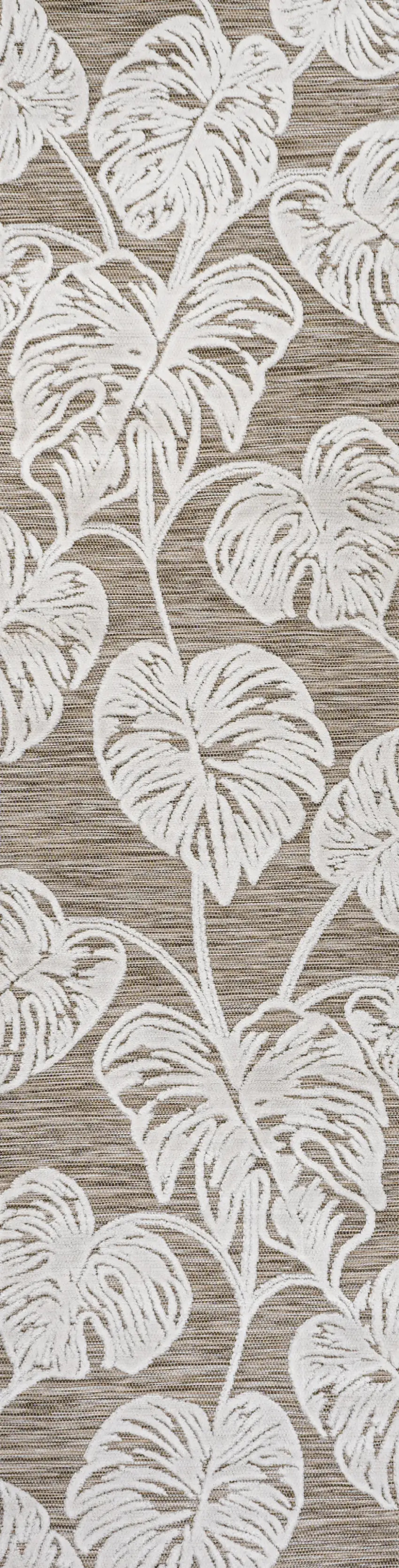 8' Brown And Ivory Floral Indoor Outdoor Runner Rug Photo 1