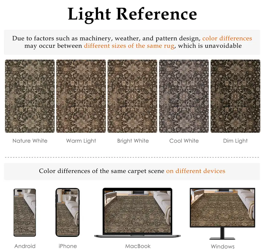 8' Brown And Beige Floral Medallion Washable Runner Rug Photo 9