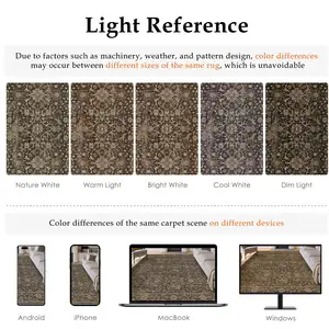 Photo of 8' Brown And Ivory Floral Washable Area Rug