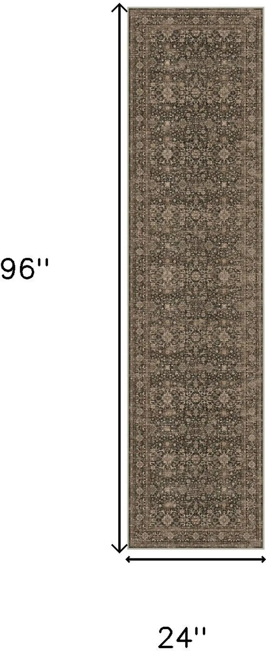 8' Brown And Ivory Floral Washable Area Rug Photo 9