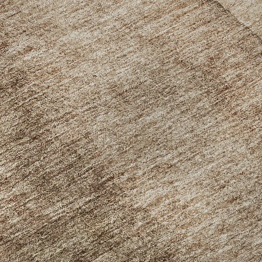 8' Brown And Ivory Ombre Washable Round Rug With UV Protection Photo 9