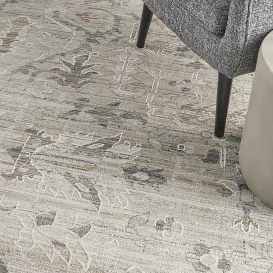 8' Brown And Ivory Oriental Round Rug Photo 6