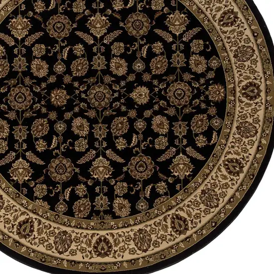 6' Brown And Ivory Oriental Round Rug Photo 5