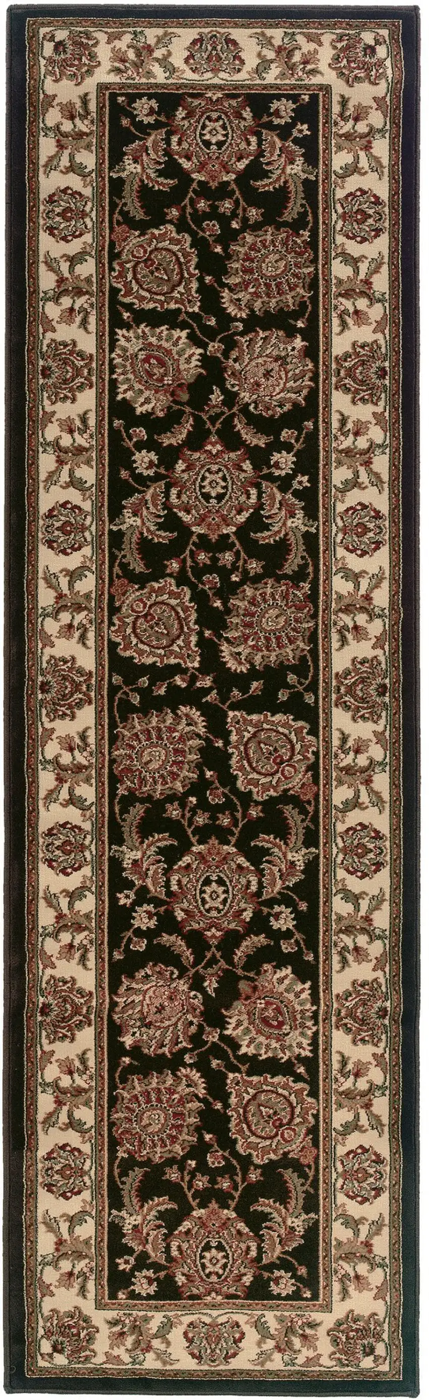 9' Brown And Ivory Oriental Runner Rug Photo 4