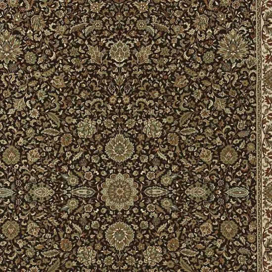 8' Brown And Ivory Oriental Square Rug Photo 4