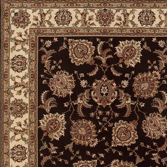 8' Brown And Ivory Oriental Square Rug Photo 4