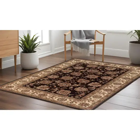 8' Brown And Ivory Oriental Square Rug Photo 1